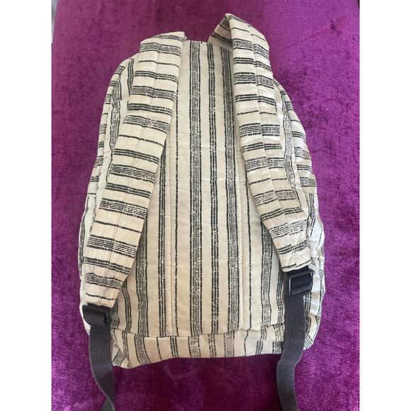 ROXY Sugar Baby Canvas Backpack in Anthracite Stripe Beach Vacation School Surf - Picture 3 of 6